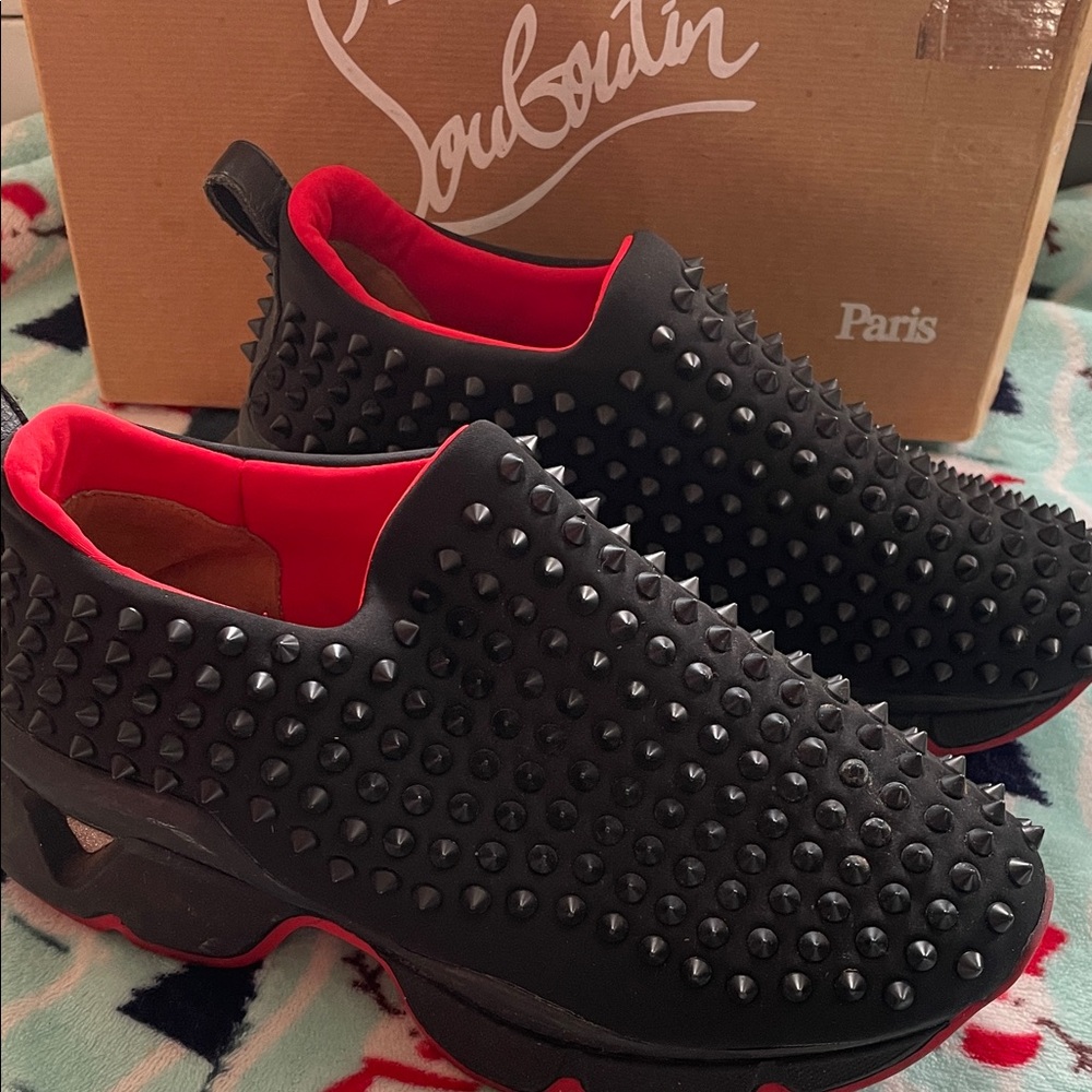 Christian Louboutin Spike Sock 30 Neoprene Black 38